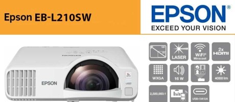 Epson EB-L210SW؛ پروژکتور لیزری کوتاه‌برد با روشنایی ۴۰۰۰ لومن برای فضاهای کاری و آموزشی