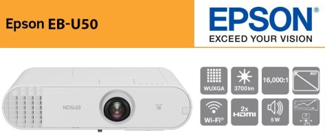 Epson EB-U50؛ پروژکتور ۳۷۰۰ لومن WUXGA برای فضاهای تجاری و نصب حرفه‌ای