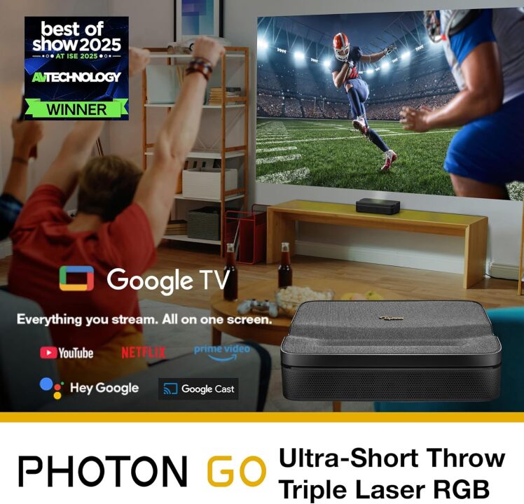 Optoma Photon Go؛ پروژکتور اولتراشورت قابل حمل با فناوری سه‌لیزری RGB