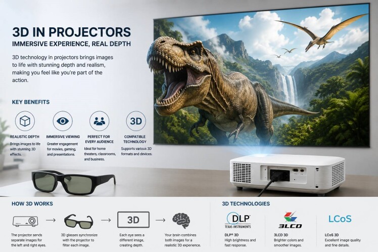 راهنمای جامع 3D در ویدئو پروژکتورها؛ از فناوری تا انتخاب محصول مناسب