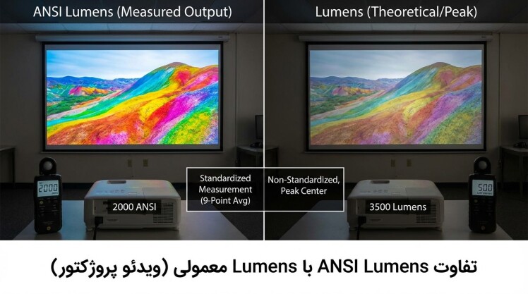 تفاوت ANSI Lumens با Lumens معمولی